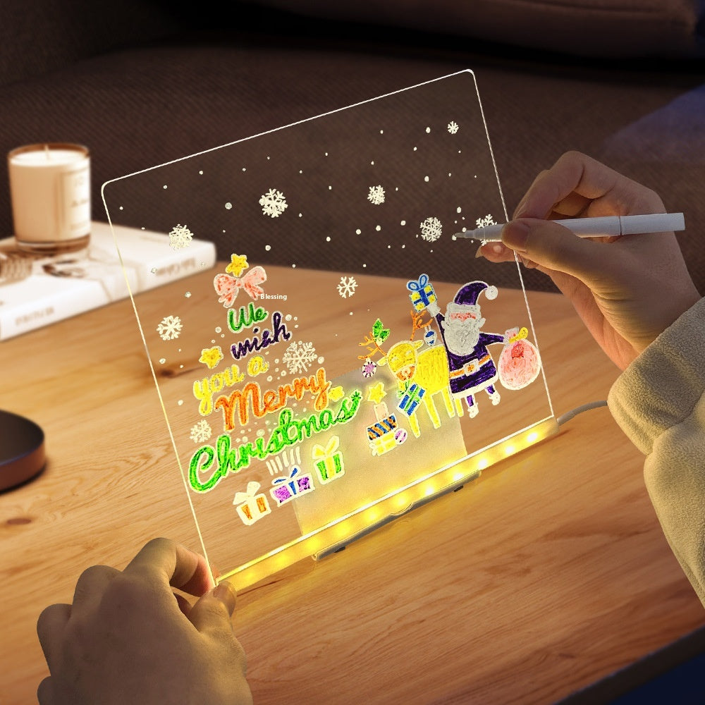 Light-up acrylic drawing board with doodle
