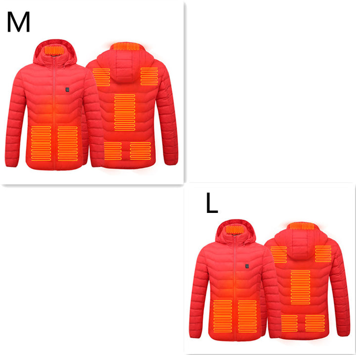 USB Heated Jacket With Hood And 8 Heating Zones, Two-Piece Pack