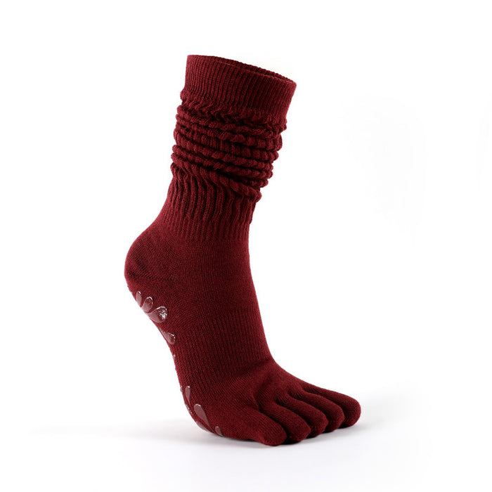 Warmfell Slouch Toe Socks with Non-Slip Grip for Pilates and Yoga