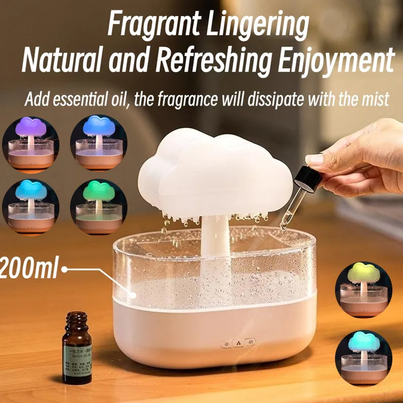 Rain Cloud Night Light Humidifier With Rain Sound And 7 Colour LED