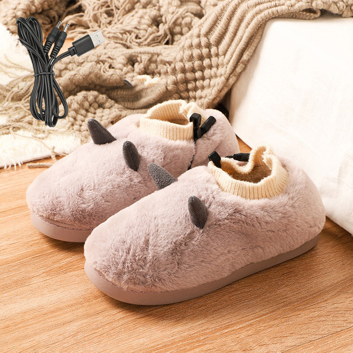 USB Heated Slippers With Super Soft Velvet, Unisex Foot Warmers