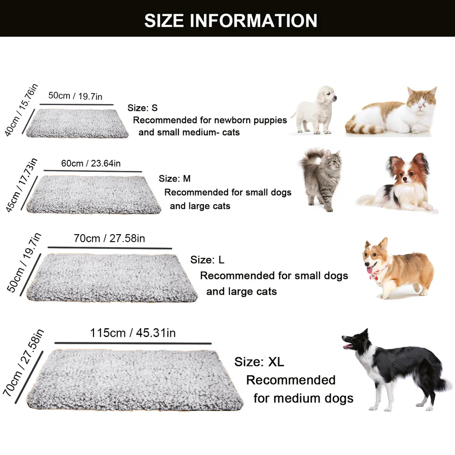 Warmfell™ Self-Warming Pet Pad for Cats and Dogs, No Plug Needed