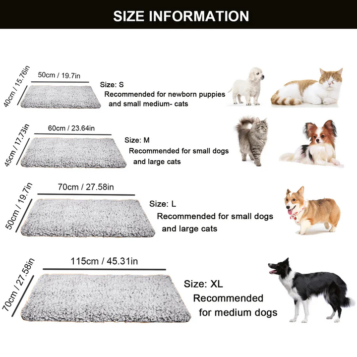 Warmfell™ Self-Warming Pet Pad for Cats and Dogs, No Plug Needed
