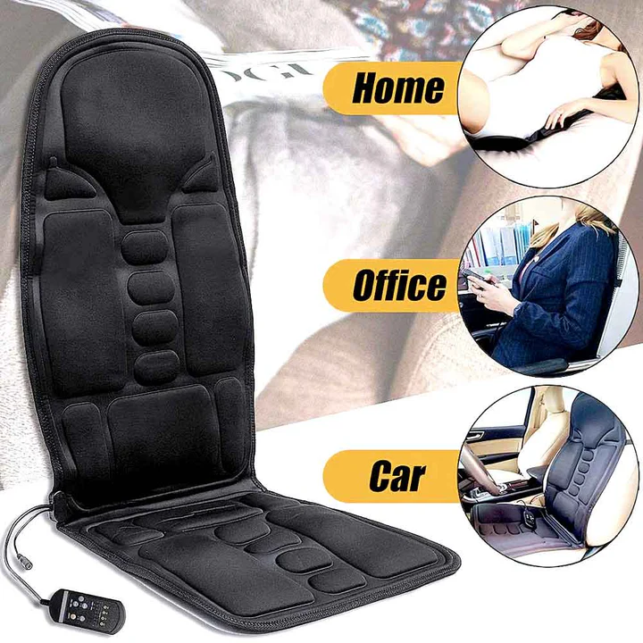Warmfell™ Massage Seat Cushion with Heated Neck Pillow and Remote