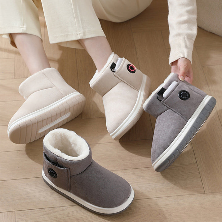 Rechargeable Electric Heated Slippers, Soft Winter Foot Warmers