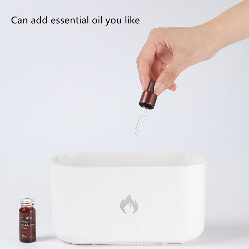 3D Flame Humidifier 300ml, Ultrasonic Aroma Diffuser With Type-C