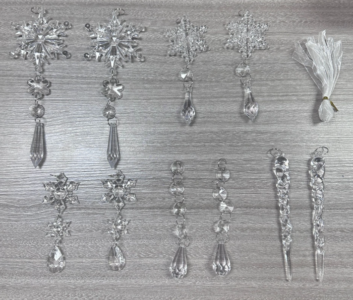 Warmfell Acrylic Icicle Christmas Decorations, Set of 10