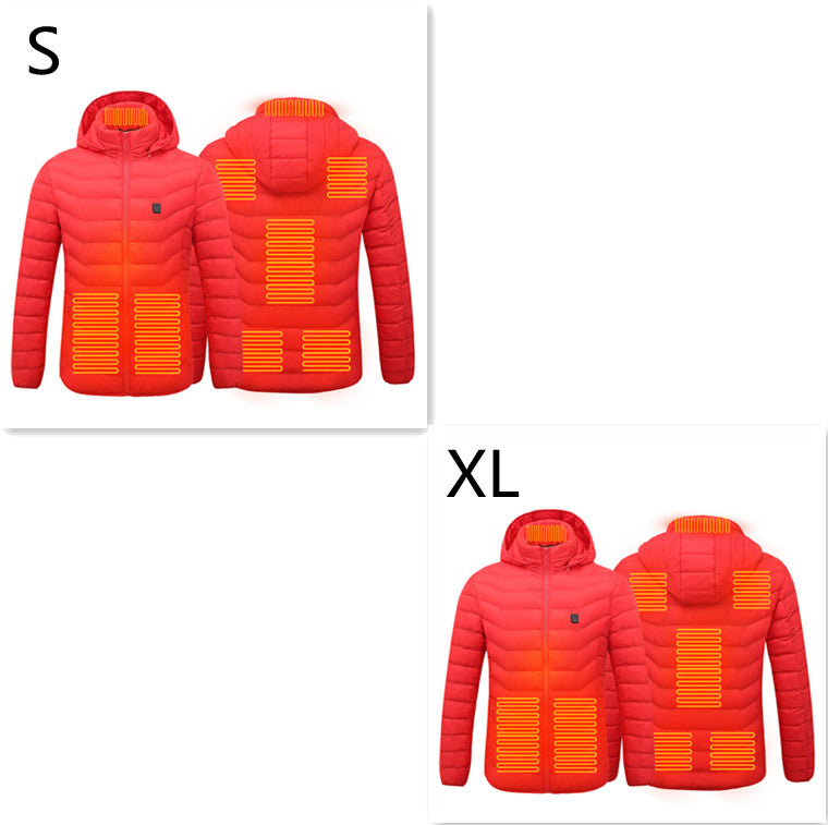 USB Heated Jacket With Hood And 8 Heating Zones, Two-Piece Pack