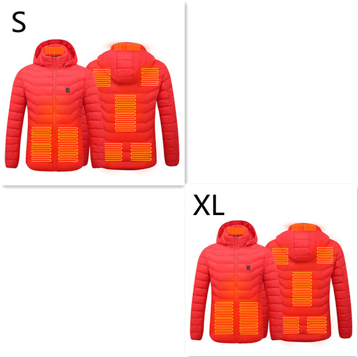 USB Heated Jacket With Hood And 8 Heating Zones, Two-Piece Pack