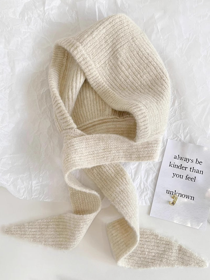 Retro Wool Blend Balaclava Hat With Ear Cover, Bandage Design