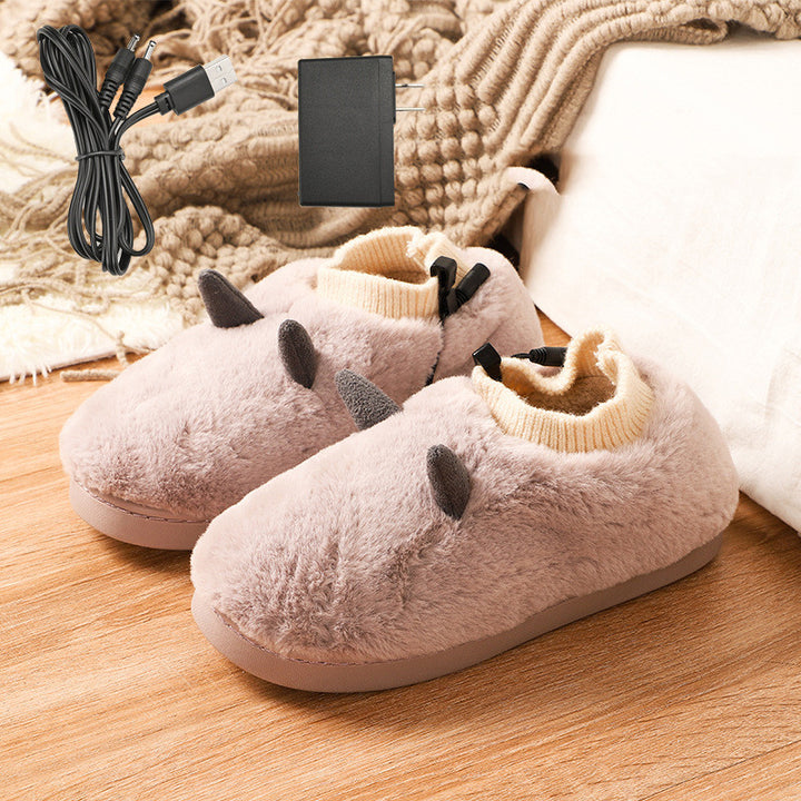 USB Heated Slippers With Super Soft Velvet, Unisex Foot Warmers