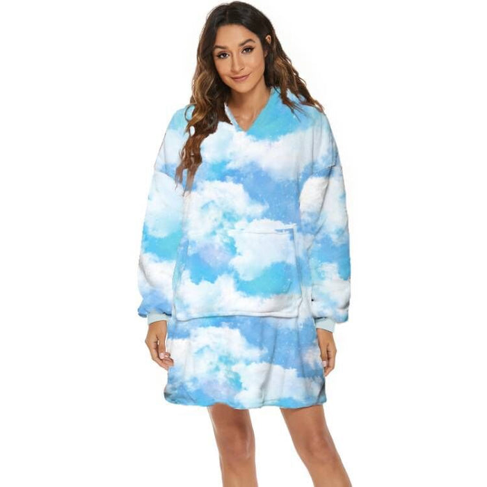Warmfell Oversized Hooded Blanket with Fun Prints and Pocket