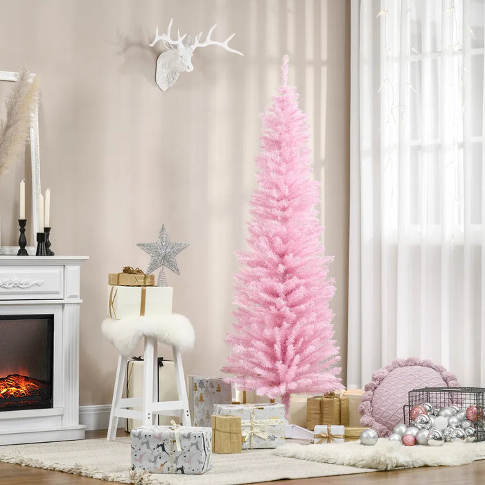 Warmfell Pink Pencil Christmas Tree, 6ft Slim and Unlit