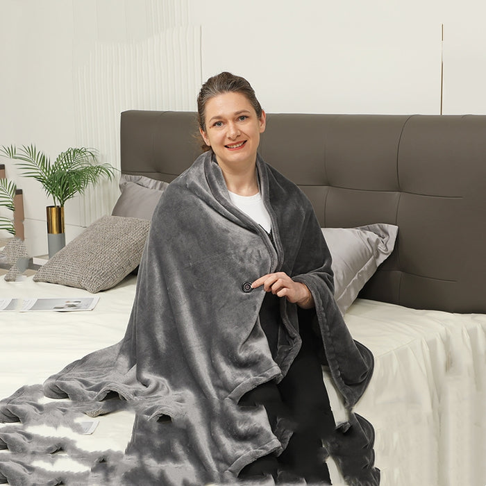Warmfell USB Heated Shawl Wrap Blanket in Soft Fleece, 150 x 80 cm