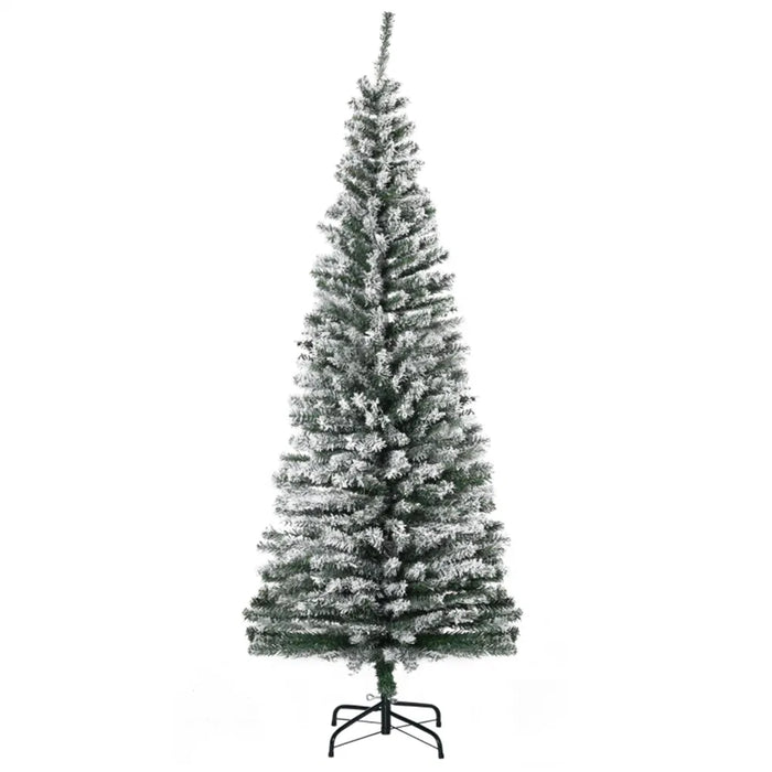 Warmfell Snow-Flocked Slim Christmas Tree, 6ft Unlit
