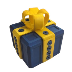 Warmfell 3D-printed prank gift box sealed with screws