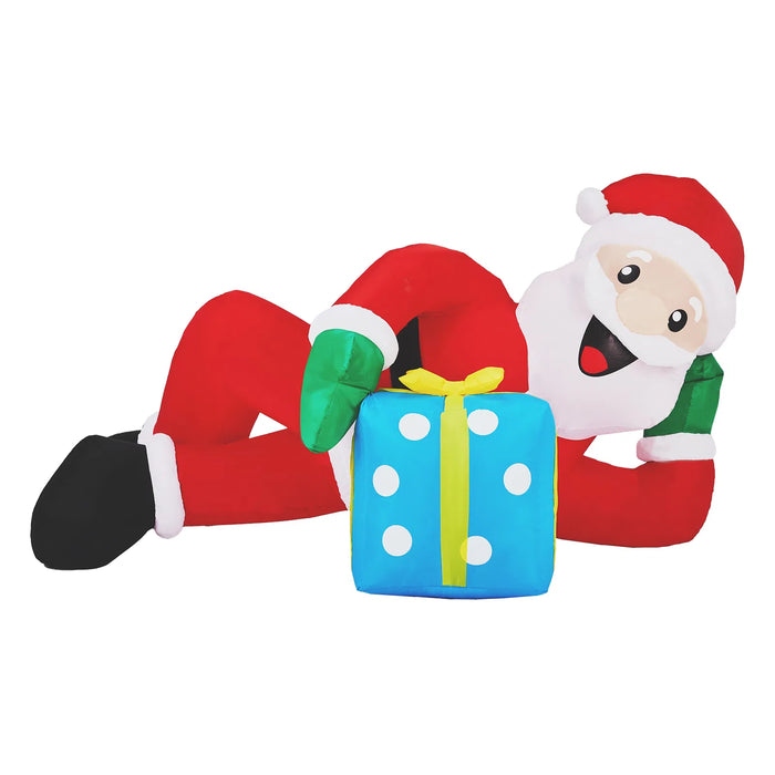 Warmfell 7ft Inflatable Lying Santa with Gift Box