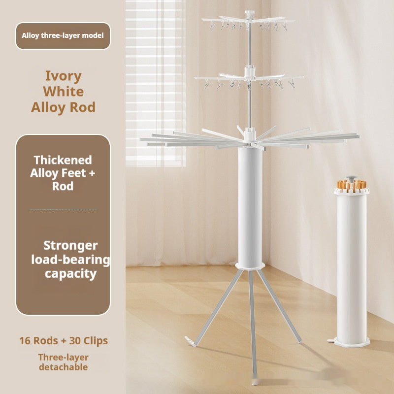 Folding Floor Clothes Airer With 18 Aluminium Rods