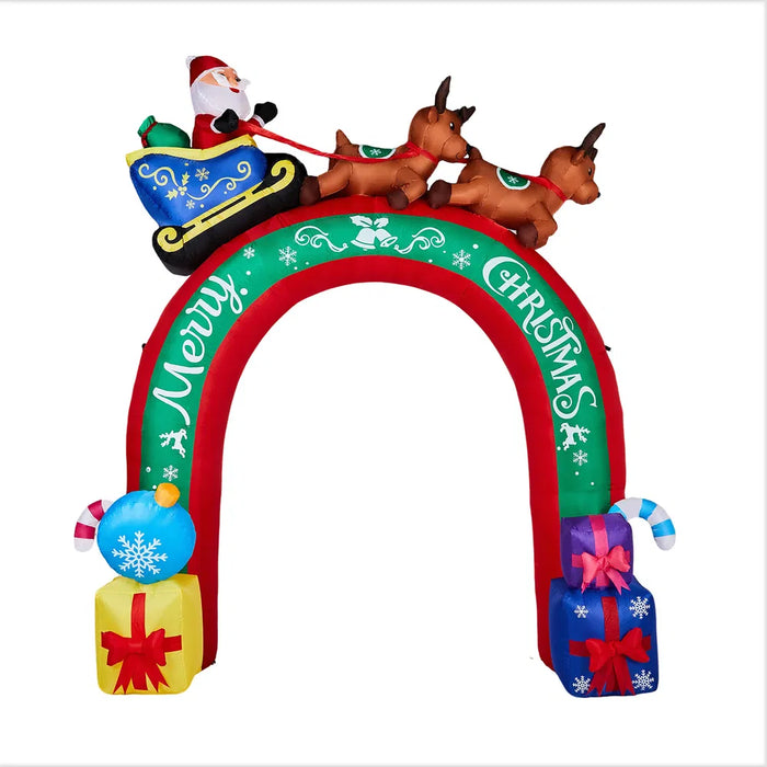 Warmfell 10ft Inflatable Christmas Archway with Santa's Sleigh