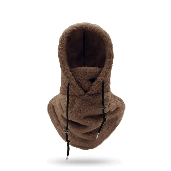 Warmfell Plush Fleece Hood with Neck Scarf and Drawstring