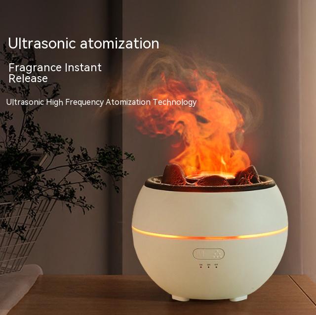 Flame Aroma Diffuser With Timer, 300ml Tank, Cracked Or Plain Style
