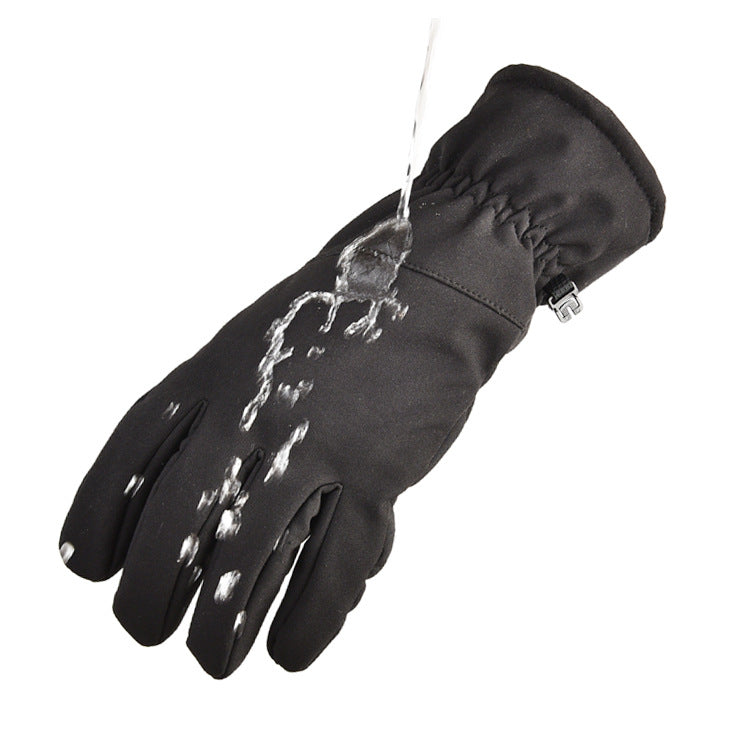 Camouflage softshell gloves with grip palm