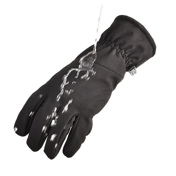 Camouflage softshell gloves with grip palm
