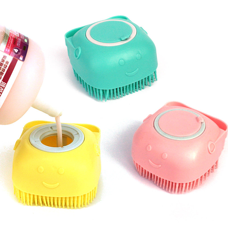 Silicone pet bath brush with shampoo