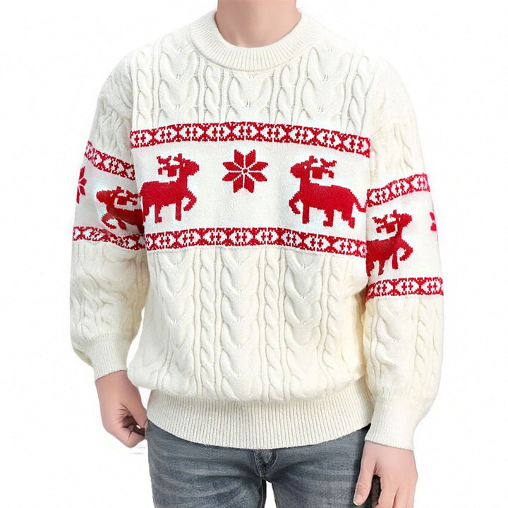 Ugly Christmas Jumper for Men – Thick Knit with Reindeer