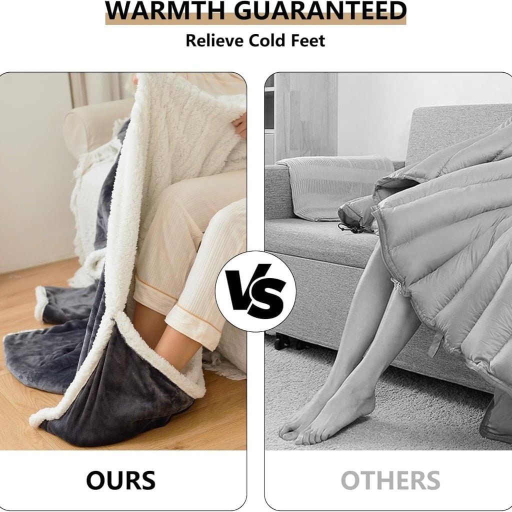 Warmfell™ Heated Wearable Blanket with Sleeves and Foot Pocket
