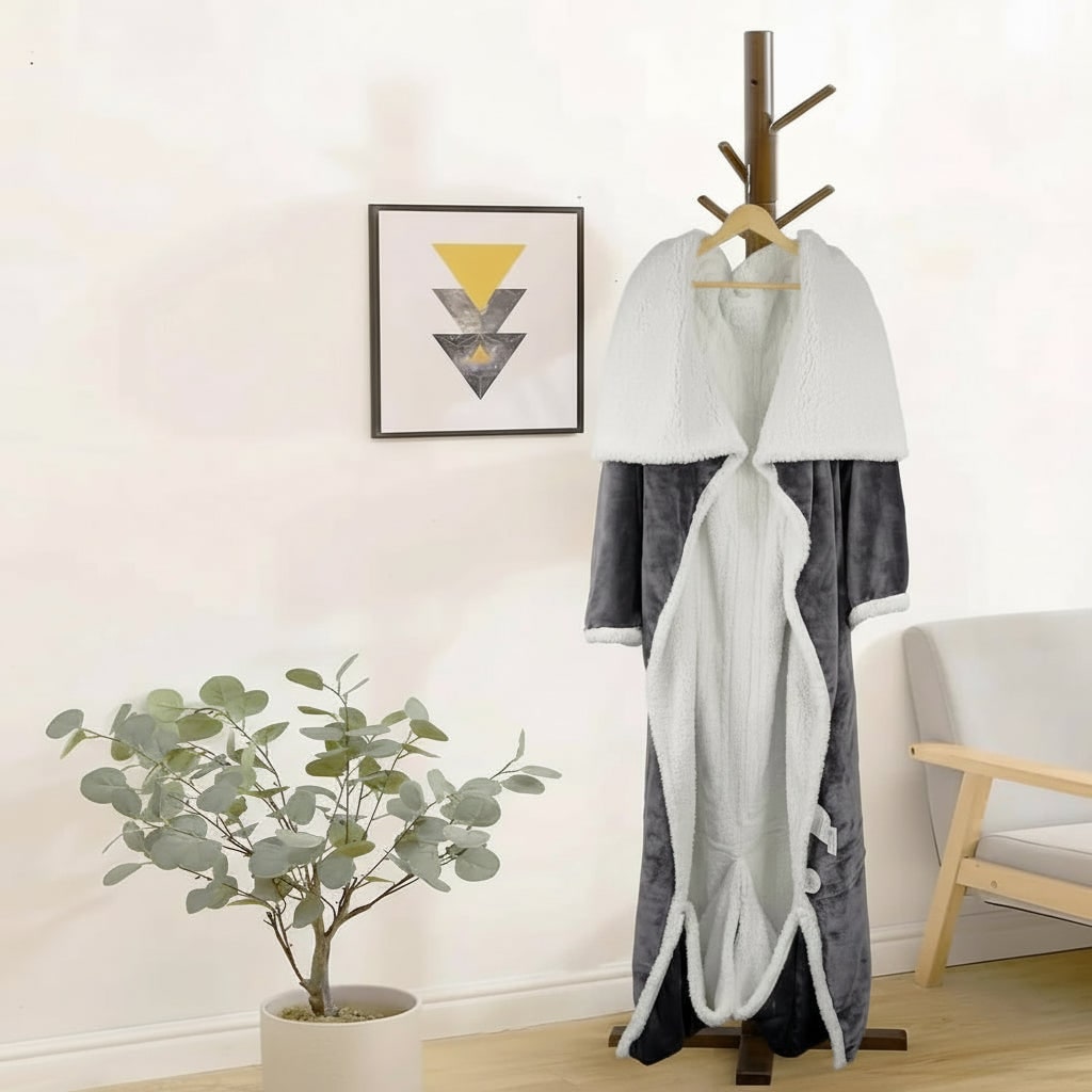 Warmfell™ Heated Wearable Blanket with Sleeves and Foot Pocket