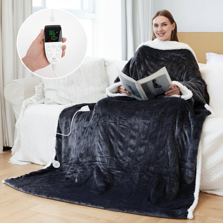Warmfell™ Heated Wearable Blanket with Sleeves and Foot Pocket