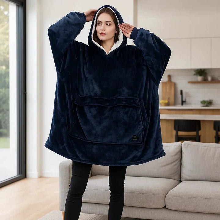 Warmfell™ USB Heated Blanket Hoodie in Soft Oversized Flannel