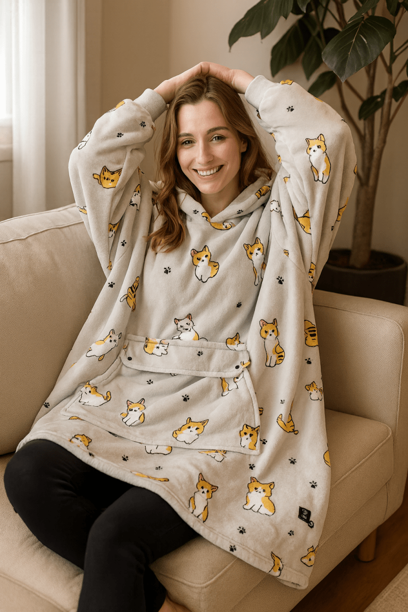 Warmfell™ USB Heated Blanket Hoodie in Soft Oversized Flannel