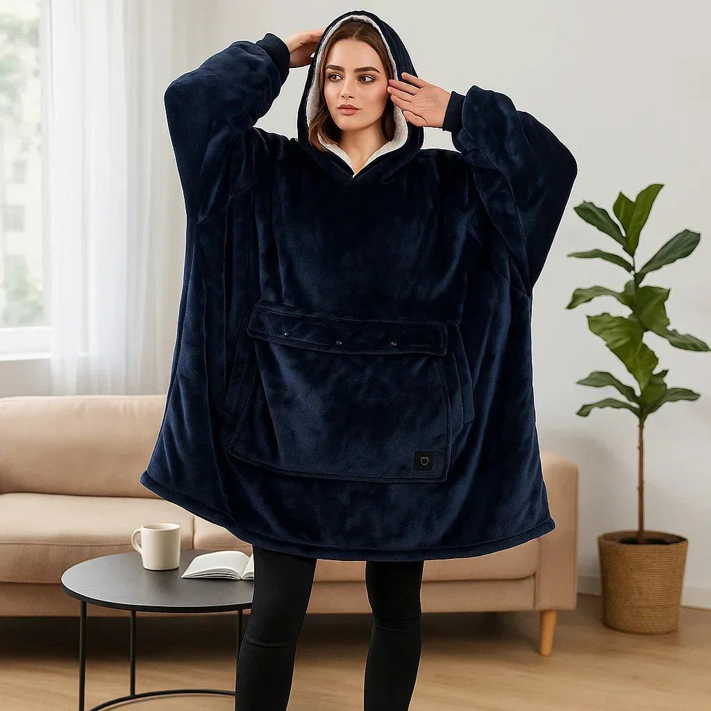 Warmfell™ USB Heated Blanket Hoodie in Soft Oversized Flannel