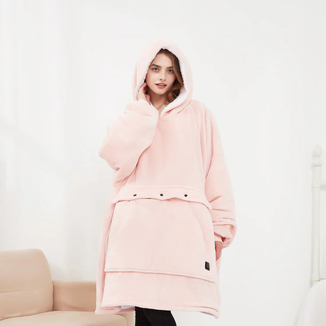 Warmfell™ USB Heated Blanket Hoodie in Soft Oversized Flannel