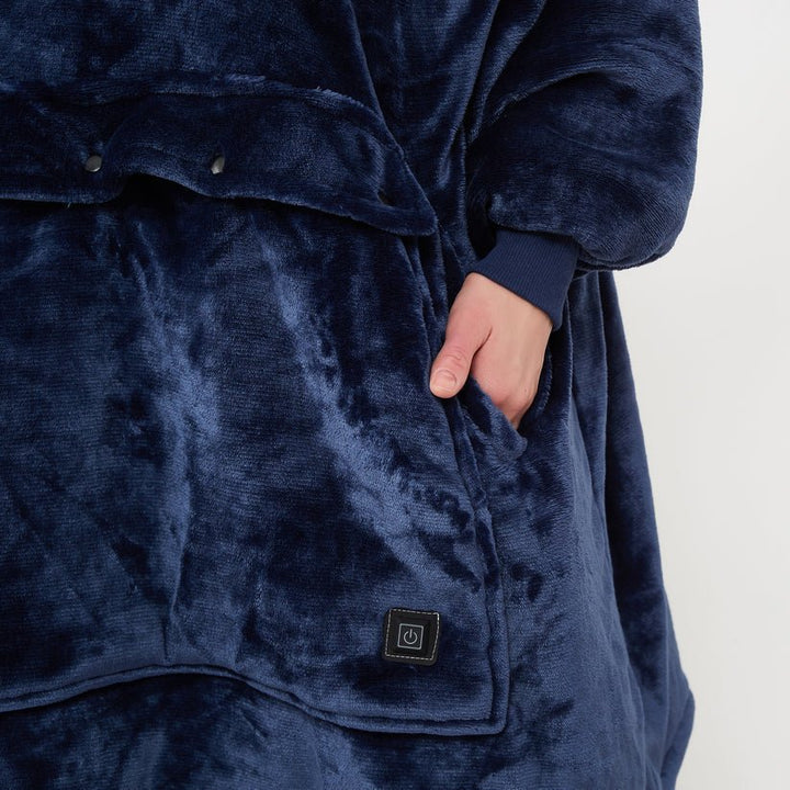 Warmfell™ USB Heated Blanket Hoodie in Soft Oversized Flannel