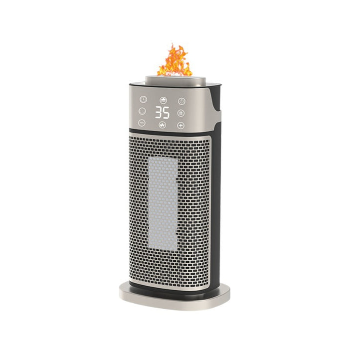 Warmfell Tower Fan Heater 2000W with Flame-Effect Humidifier
