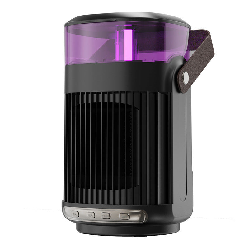 Black fan heater with mist and light