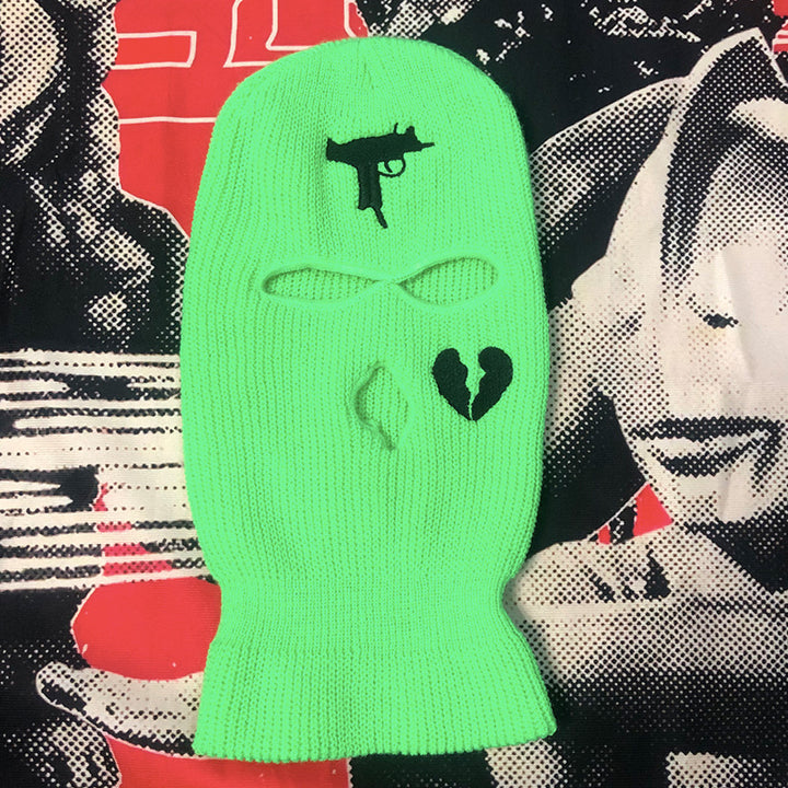Embroidered Acrylic Three-Hole Ski Mask In 16 Colours