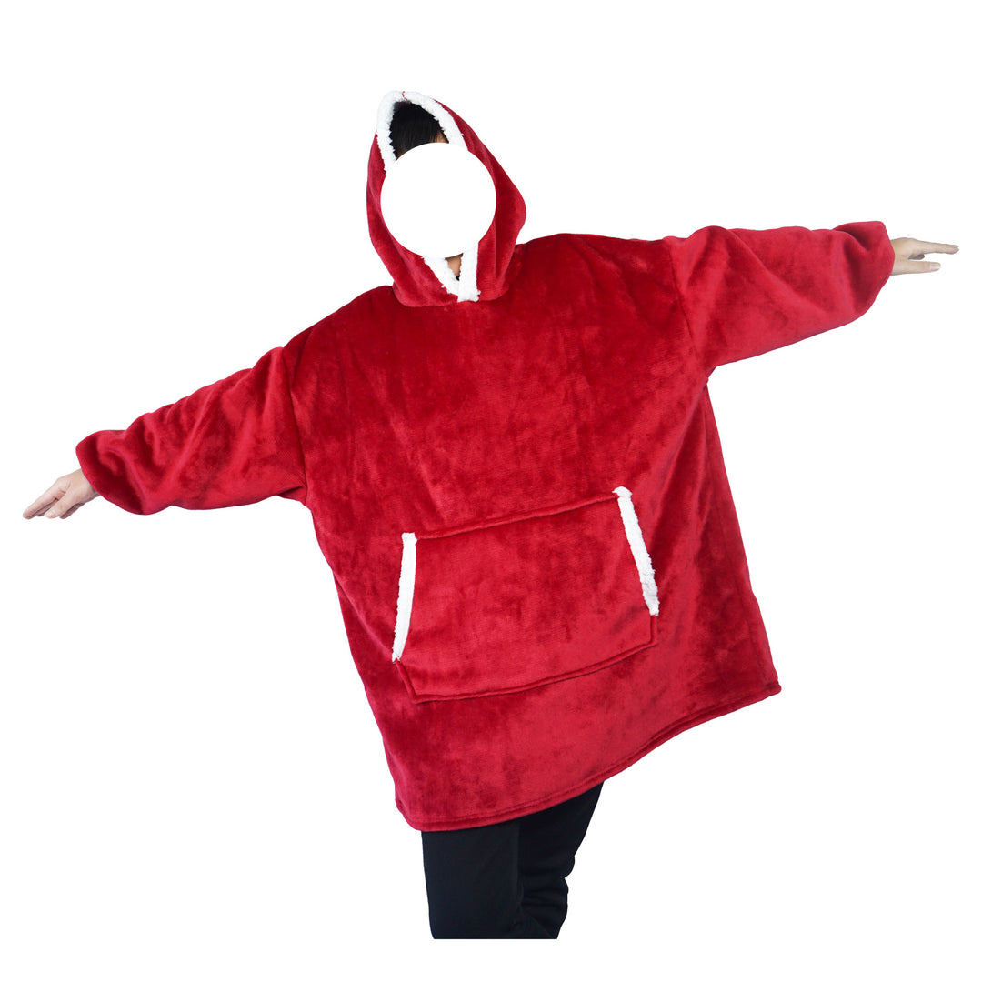 Blanket Hoodie Flannel Oversized Pullover Warm Hooded