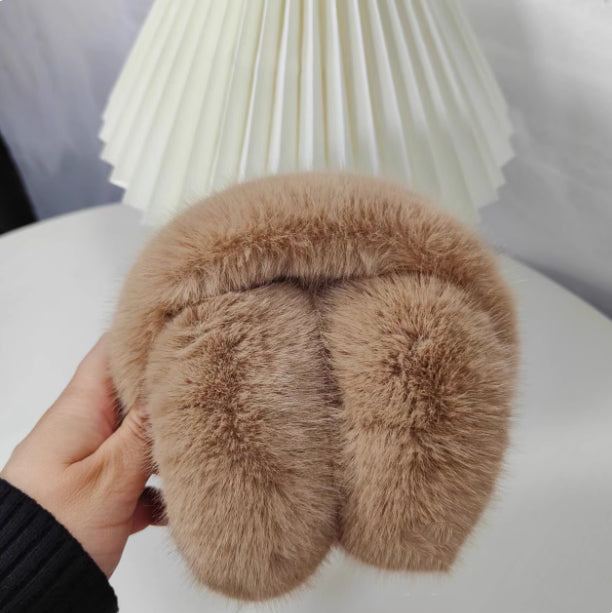 Warmfell Fluffy Faux Fur Earmuffs that Fold Away