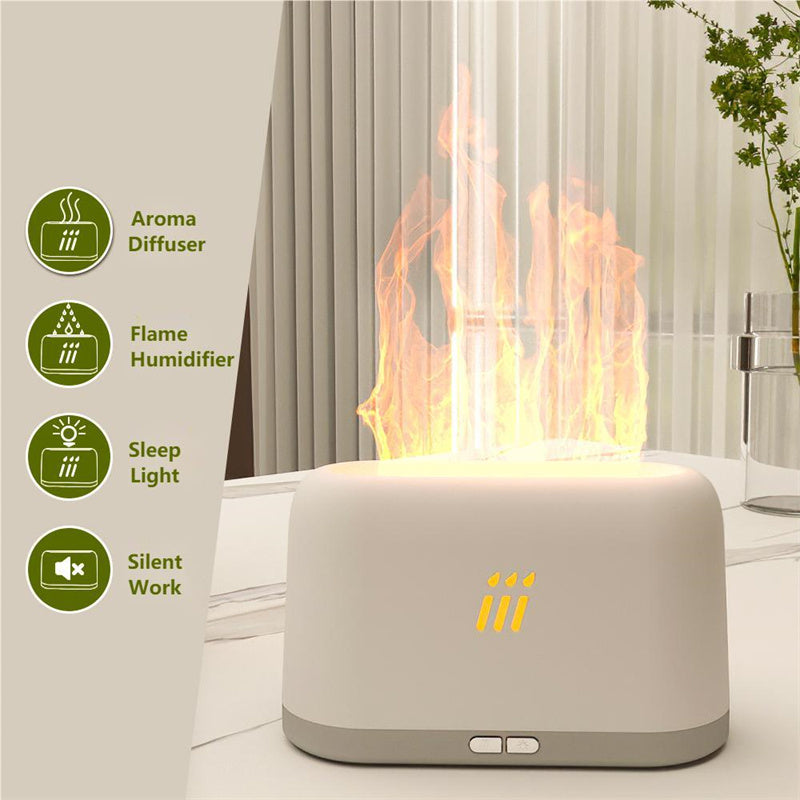 Flame Aroma Diffuser Cool Mist Maker With LED, Dry-Burn Protection