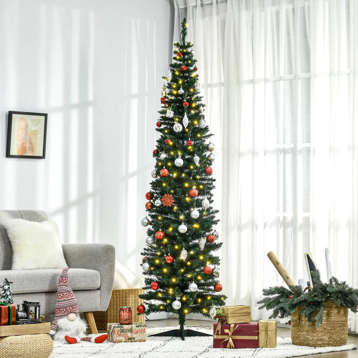 Warmfell Pre-Lit Slim Pencil Christmas Tree with 250 Warm LEDs