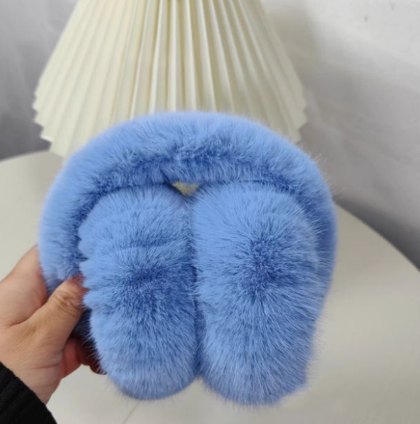 Warmfell Fluffy Faux Fur Earmuffs that Fold Away