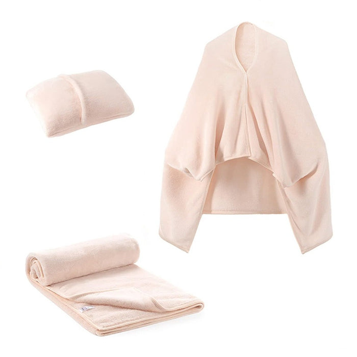 Warmfell 3-in-1 Fleece Blanket Shawl that Folds into a Cushion