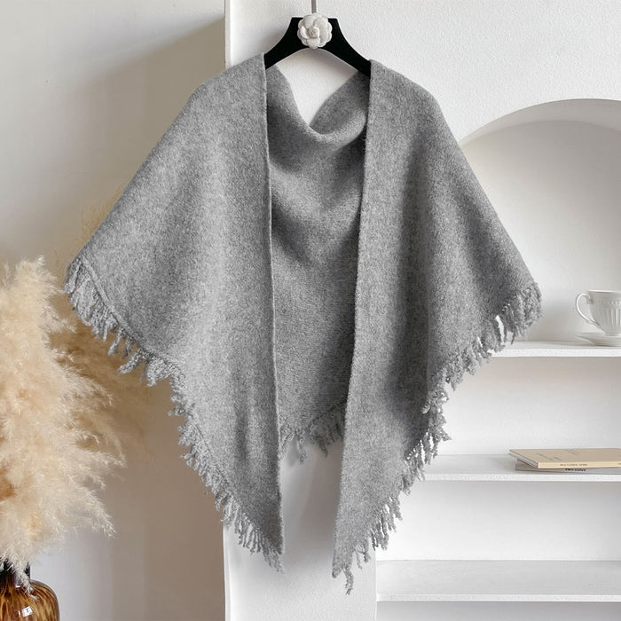 Warmfell Fringed Knit Scarf and Shoulder Wrap, 180 x 60 cm