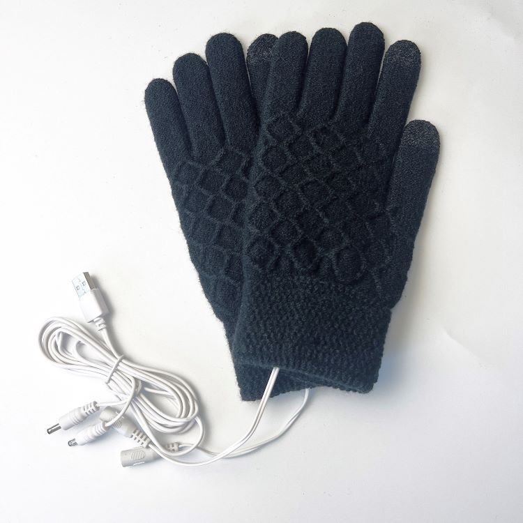 Breathable Knitted USB Heated Gloves With 5V Power