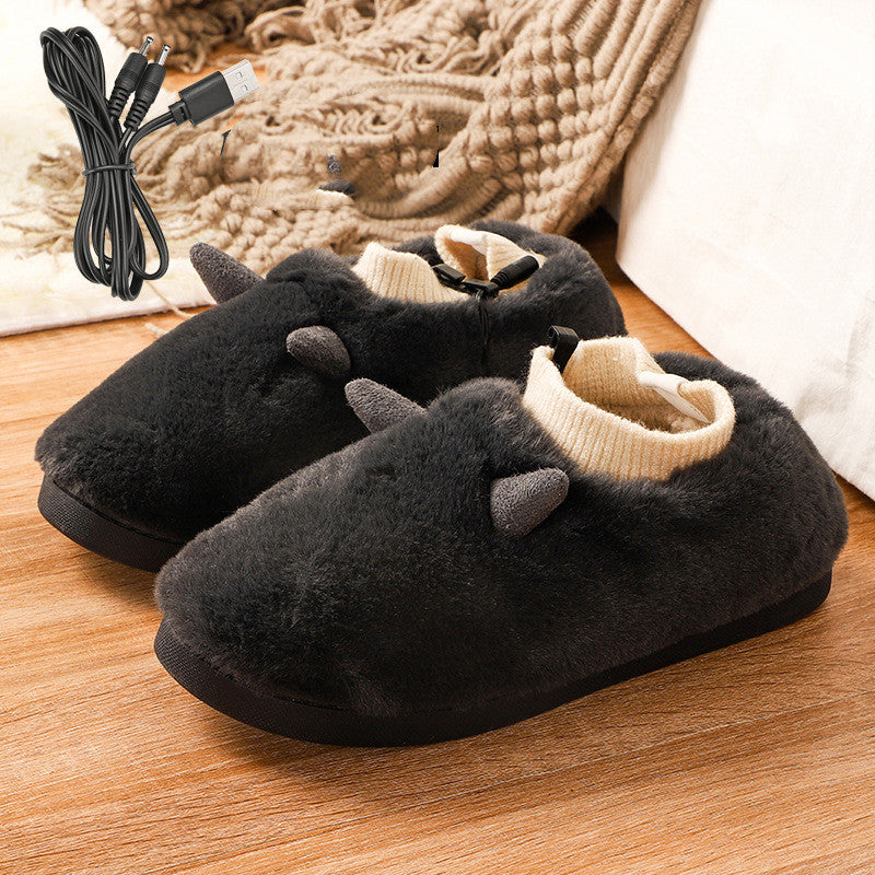 USB Heated Slippers With Super Soft Velvet, Unisex Foot Warmers
