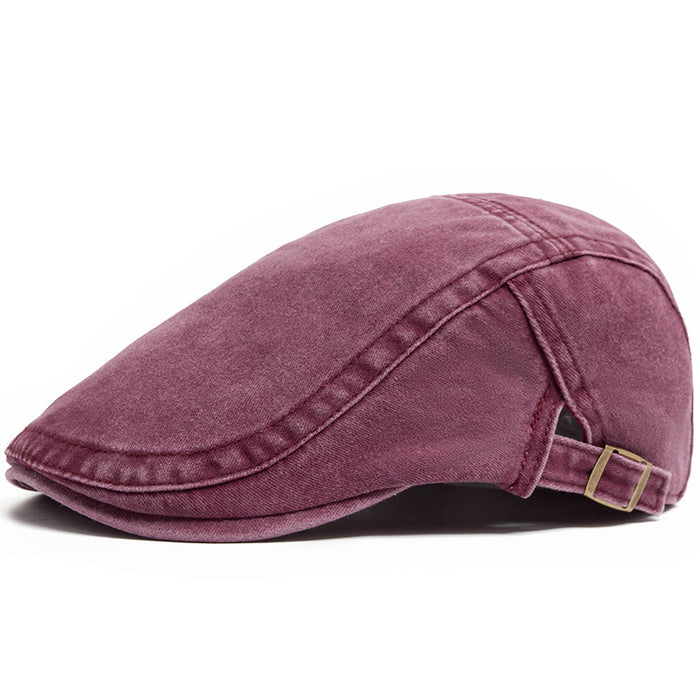 Warmfell Washed Denim Flat Cap with Buckle Back